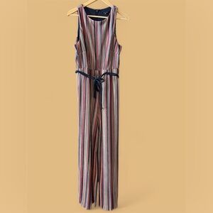 Alex Marie Vibrant Striped palazzo Jumpsuit size 12 EUC
